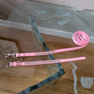 Dog Collar & Leash with Rhinestones